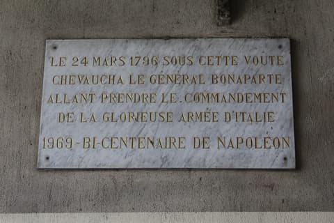 Plaque commémorative Napoléon